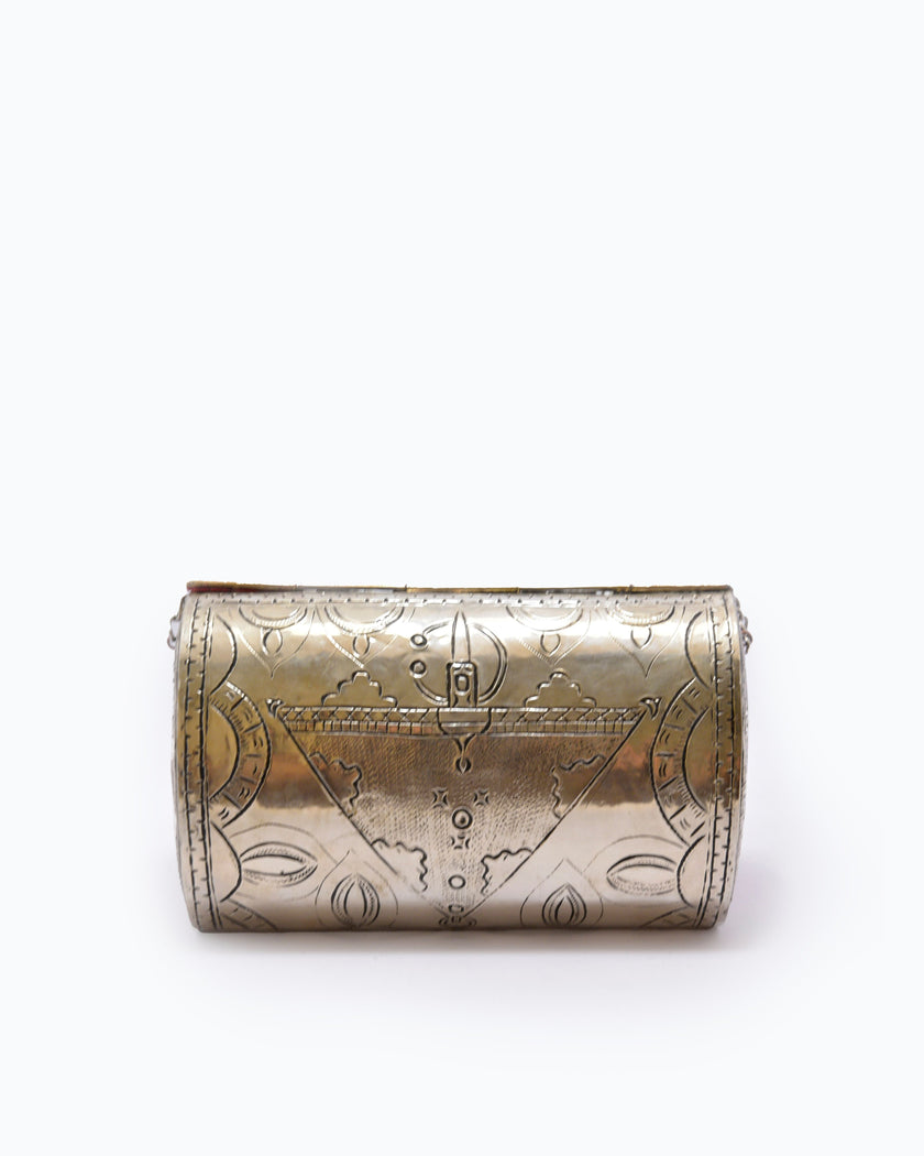 Minaudière Majorelle Azul — Latón cincelado