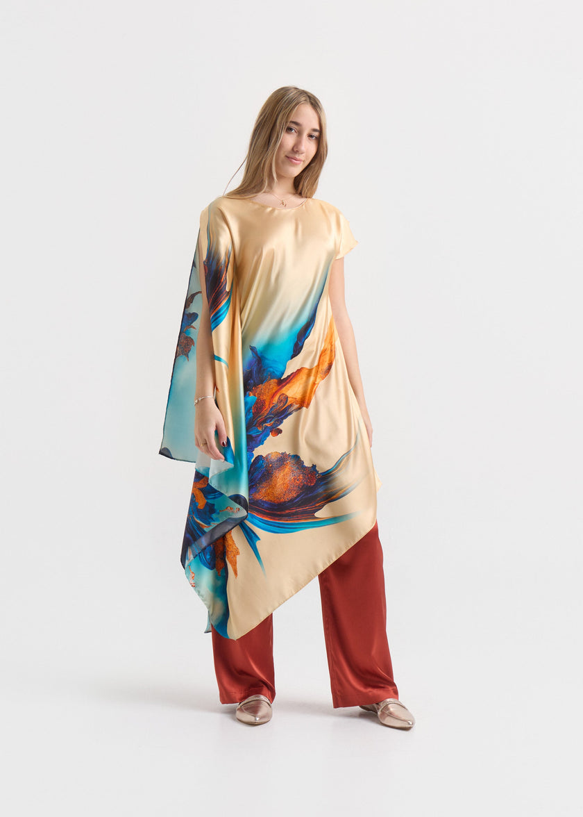 Túnica de Seda Natural Estampada – Marrakech