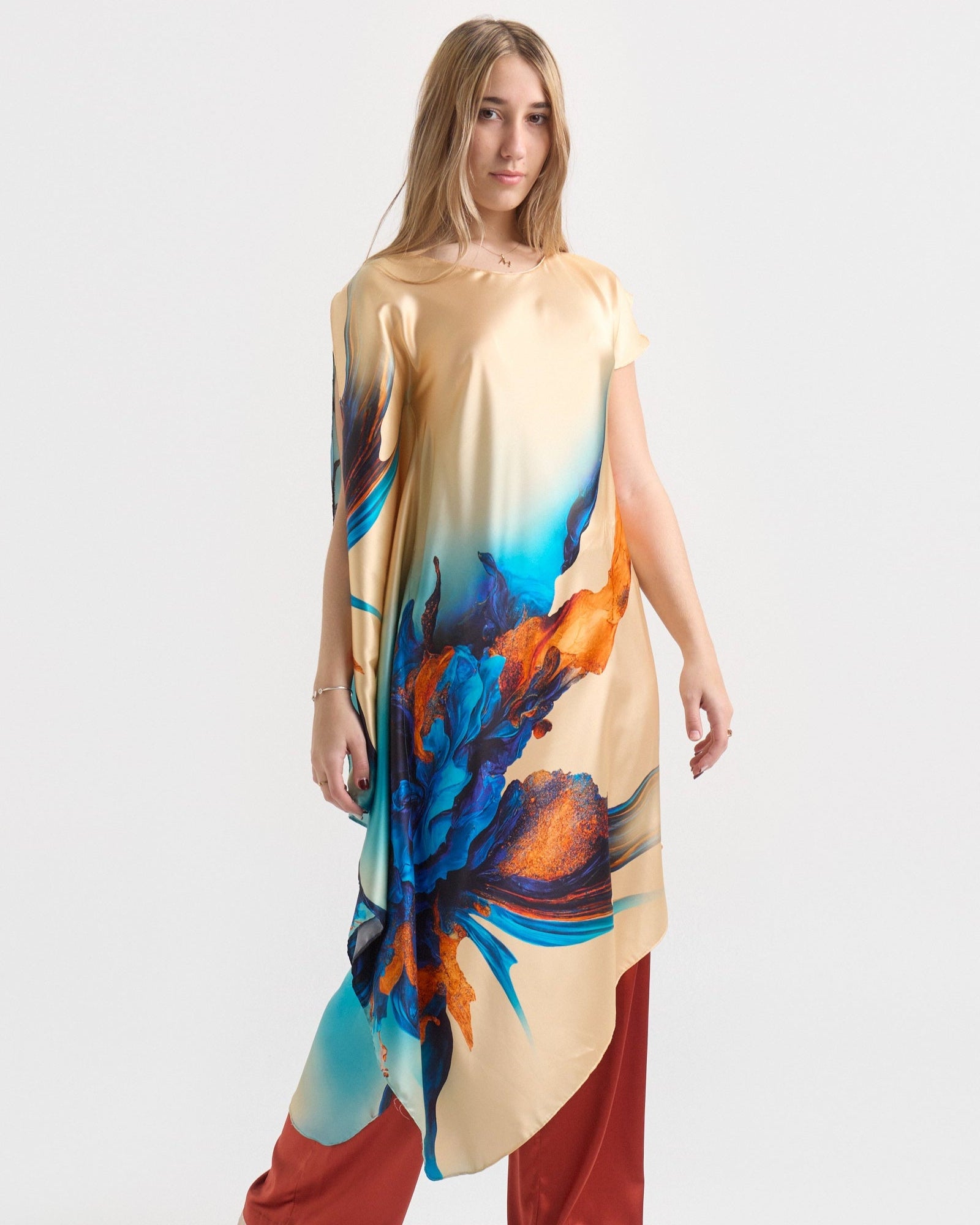 Túnica de Seda Natural Estampada – Marrakech