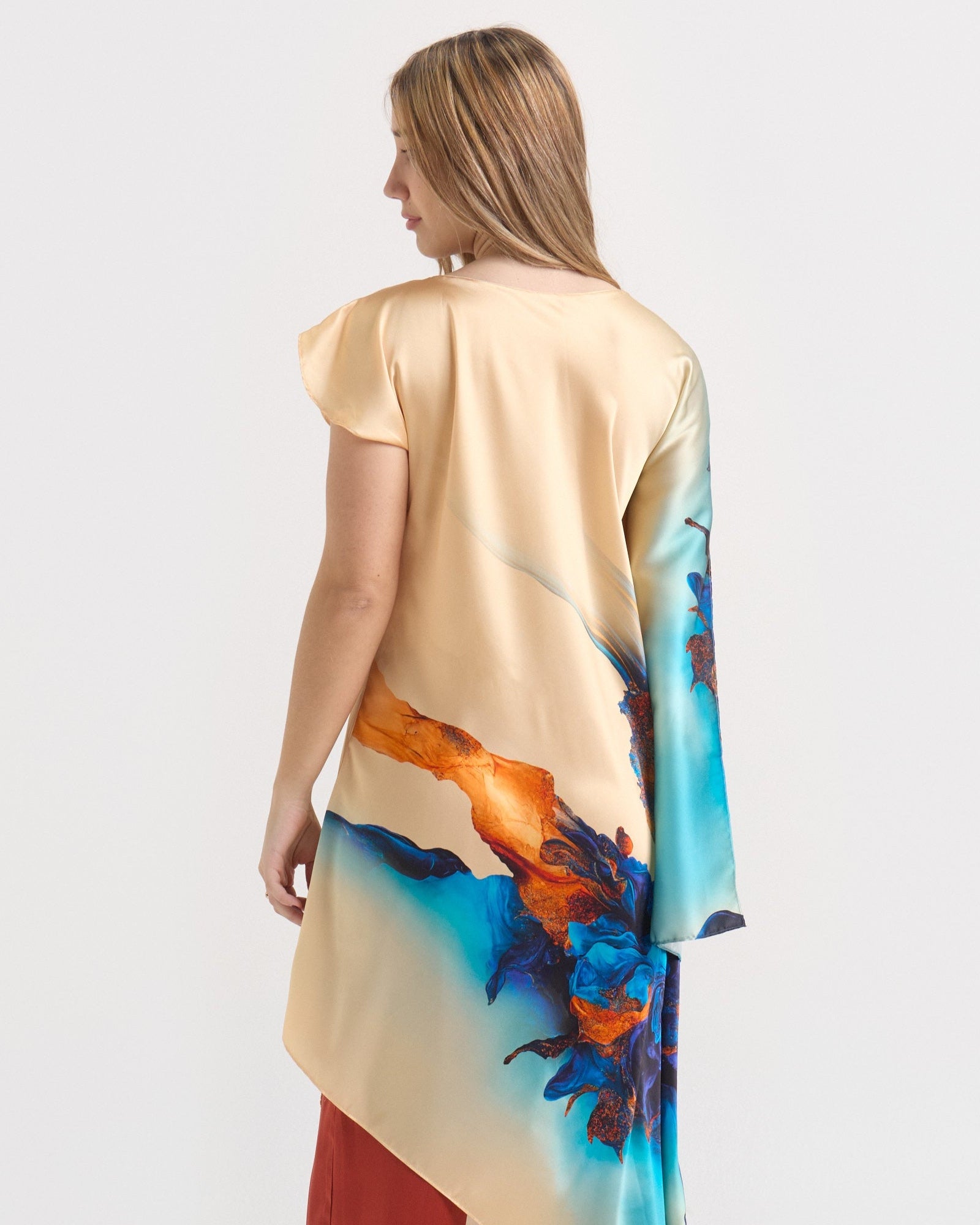 Túnica de Seda Natural Estampada – Marrakech