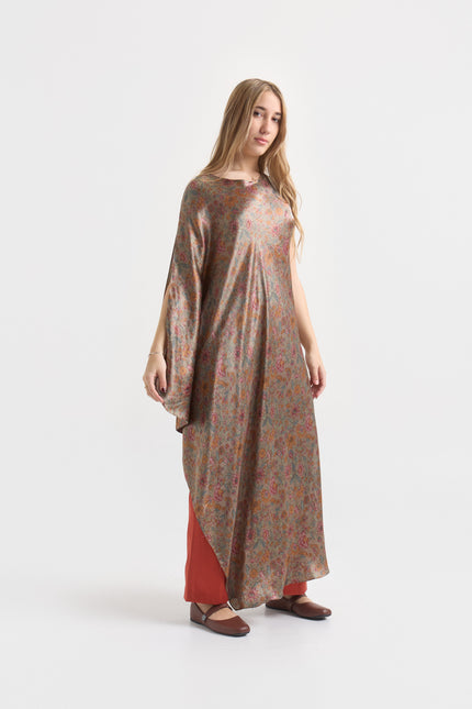 Túnica de Seda Natural - Flor de Canela