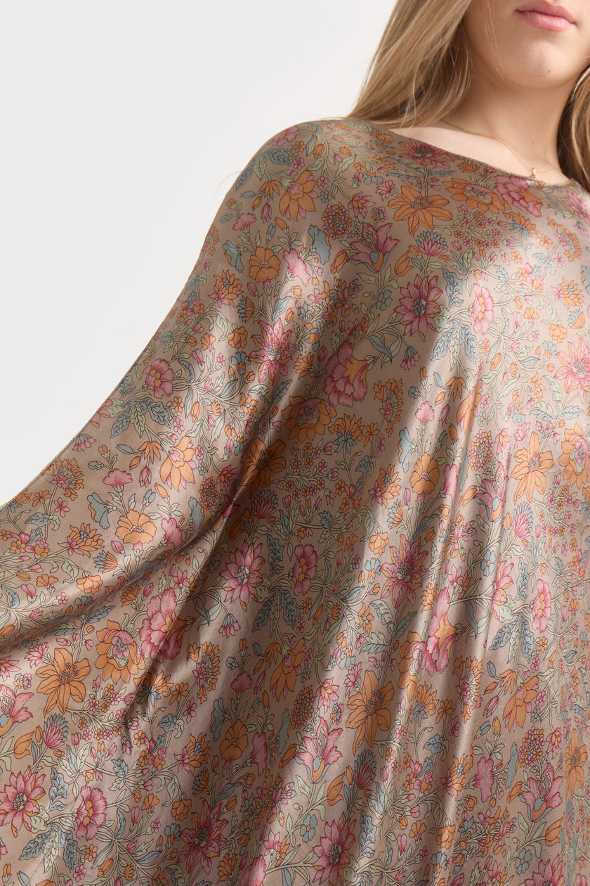 Túnica de Seda Natural - Flor de Canela