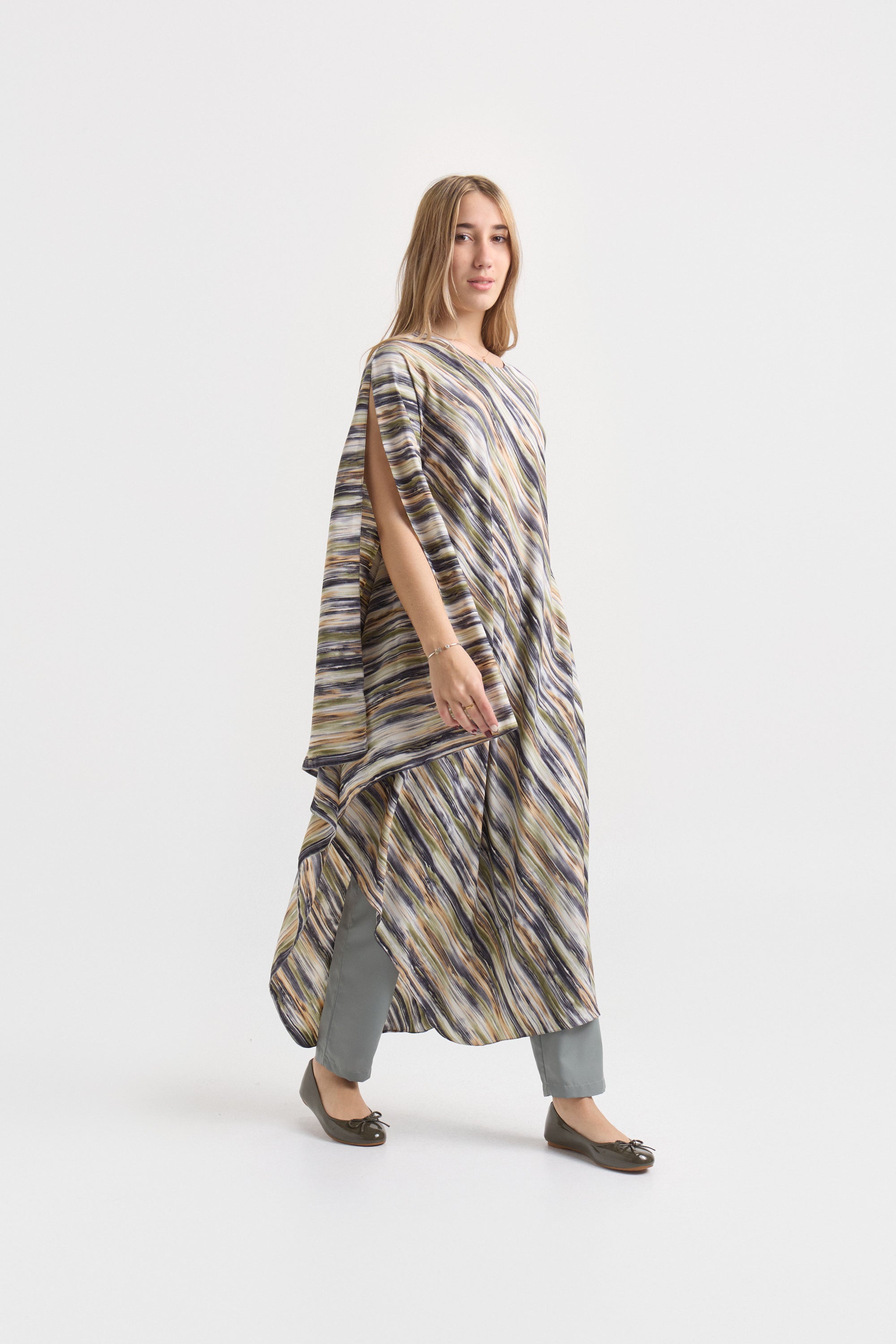 Túnica de Seda Estampada- Montaña de Jade