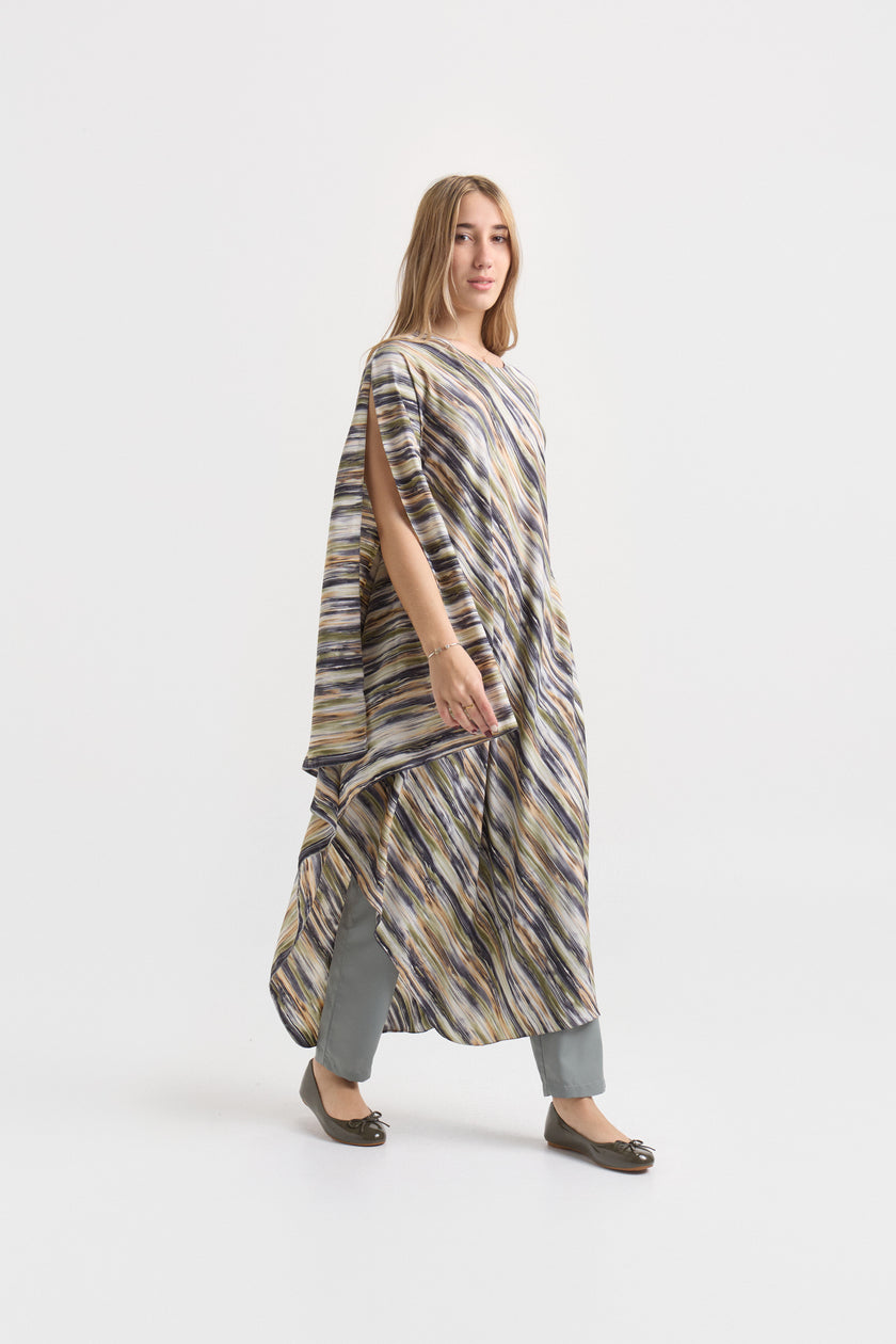 Túnica de Seda Estampada- Montaña de Jade