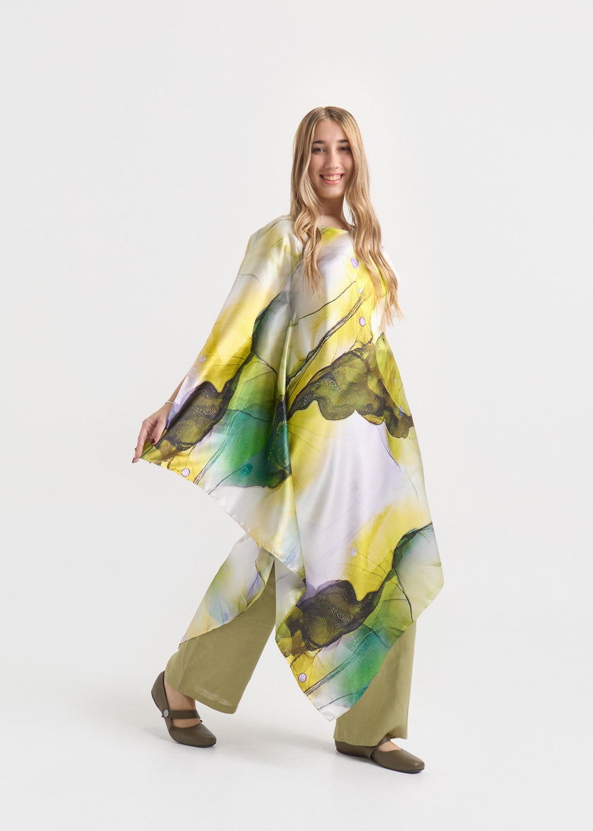 Túnica de Seda Estampada- Rio Amarillo