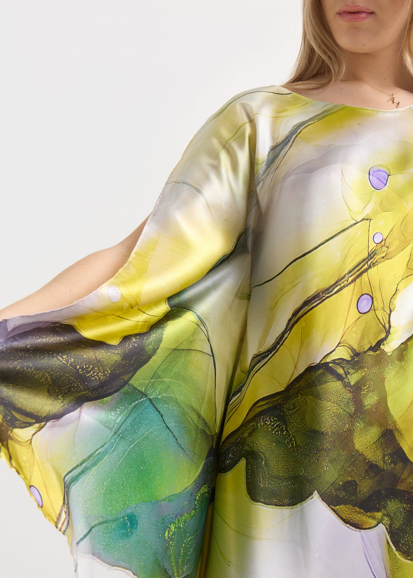 Túnica de Seda Estampada- Rio Amarillo