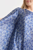 Túnica de Seda Natural Estampada – Porcelana Azul