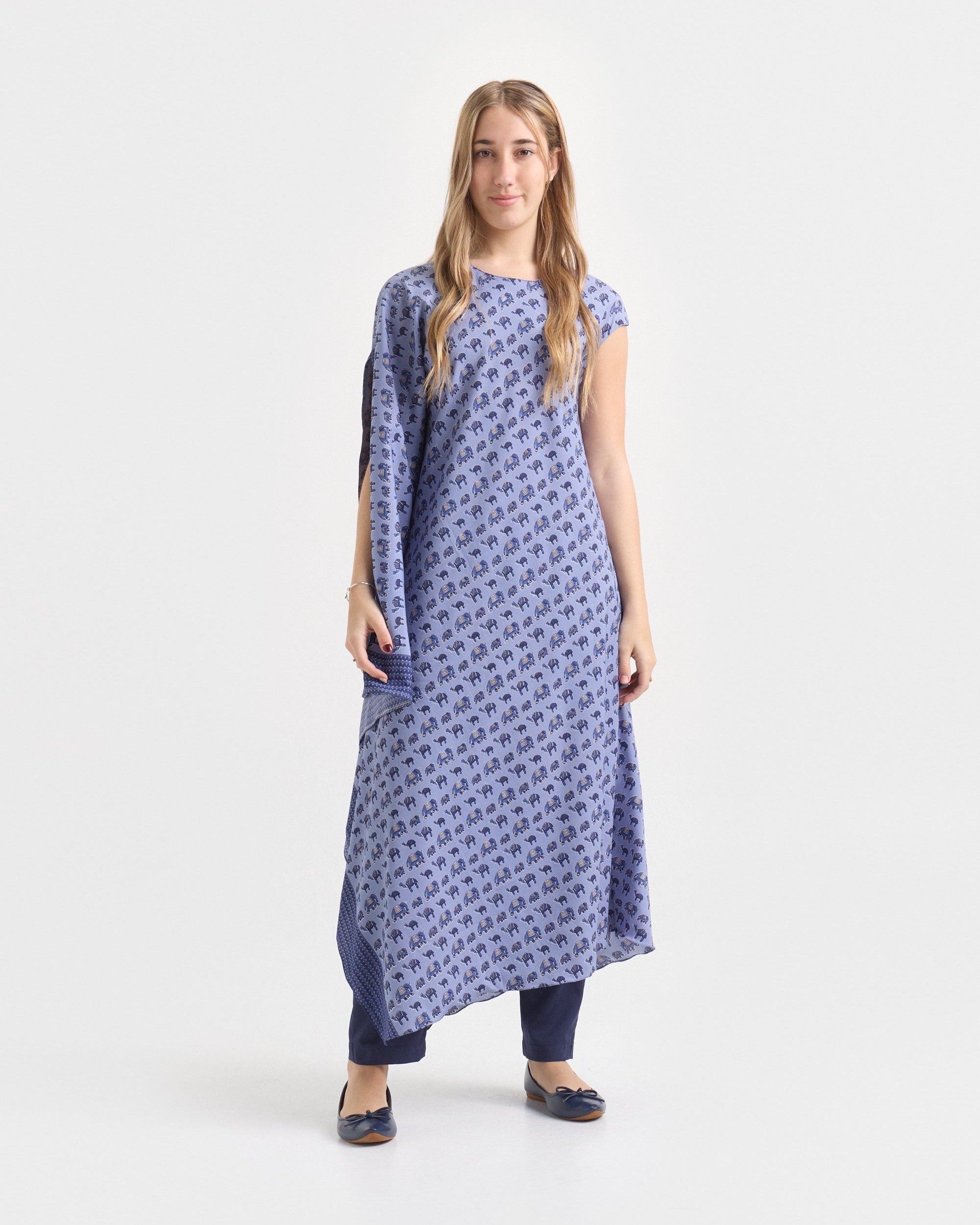 Túnica de Seda Natural Estampada – Estrella de Mar