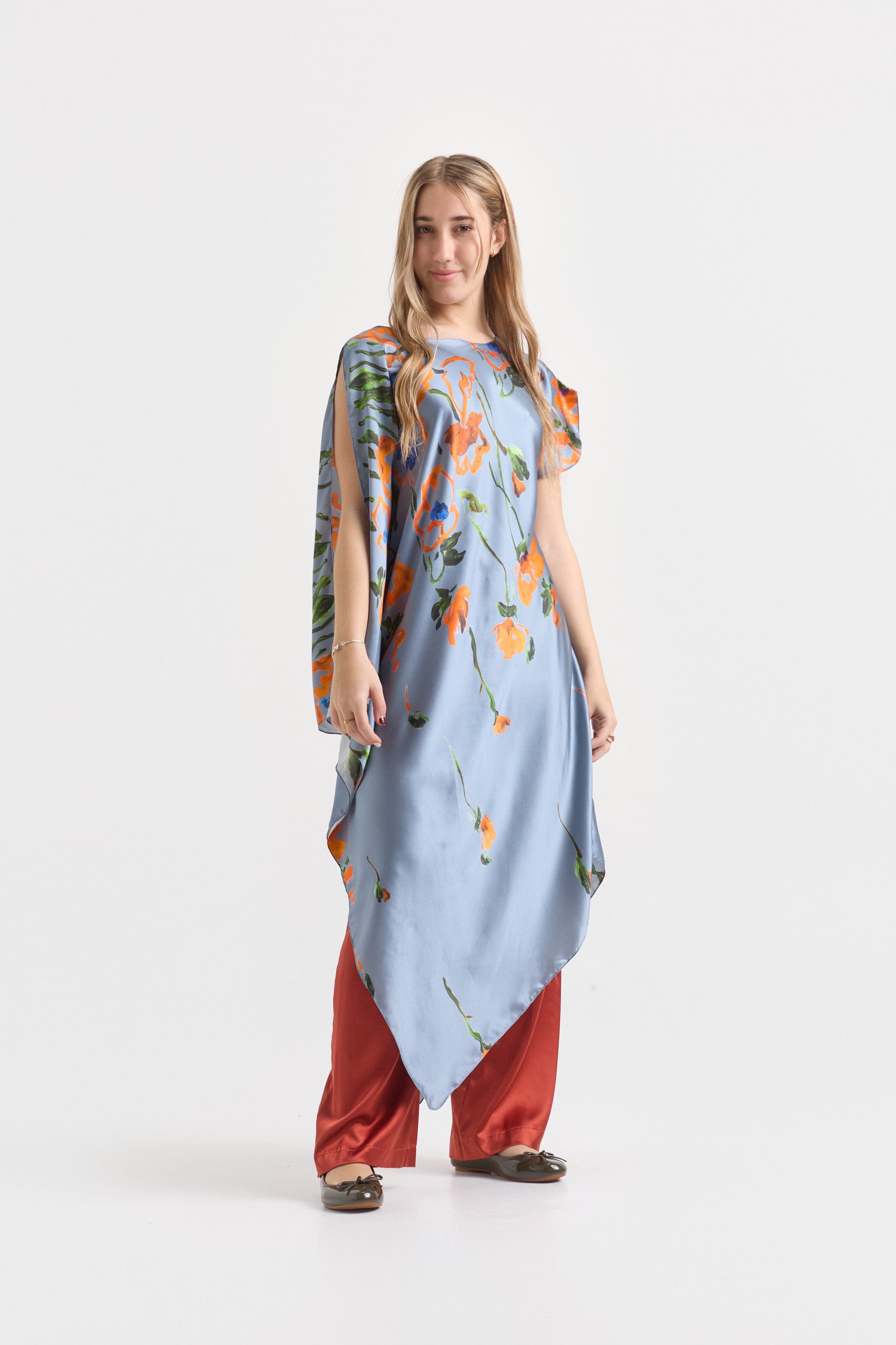 Túnica de Seda Natural Estampada – Suzhou Jardines