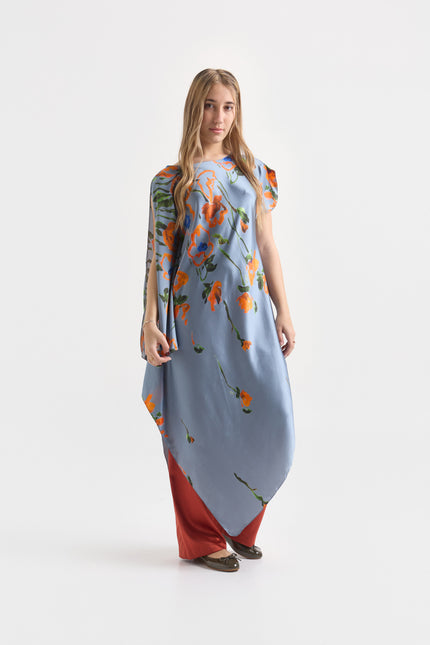 Túnica de Seda Natural Estampada – Suzhou Jardines