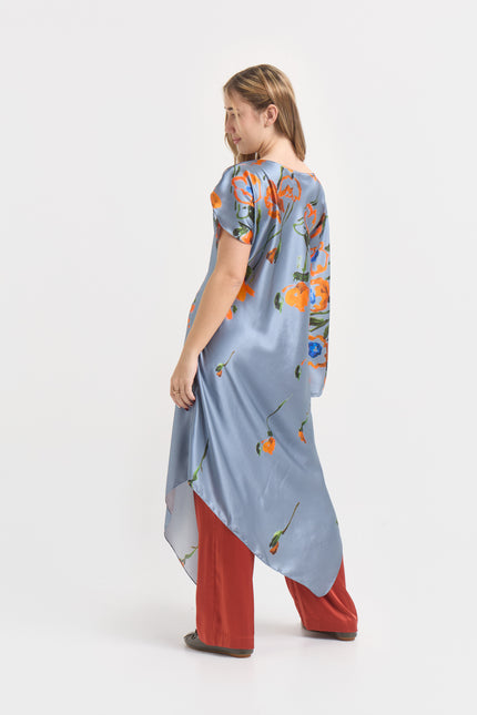 Túnica de Seda Natural Estampada – Suzhou Jardines