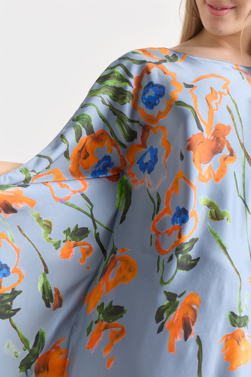 Túnica de Seda Natural Estampada – Suzhou Jardines