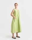 Vestido Loto Jade — Shantung de Seda