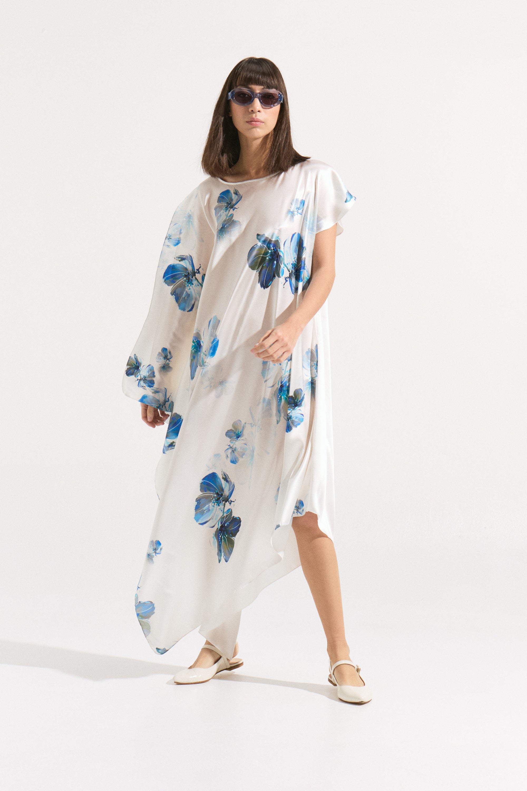 Túnica Kaftán de Seda Pura 