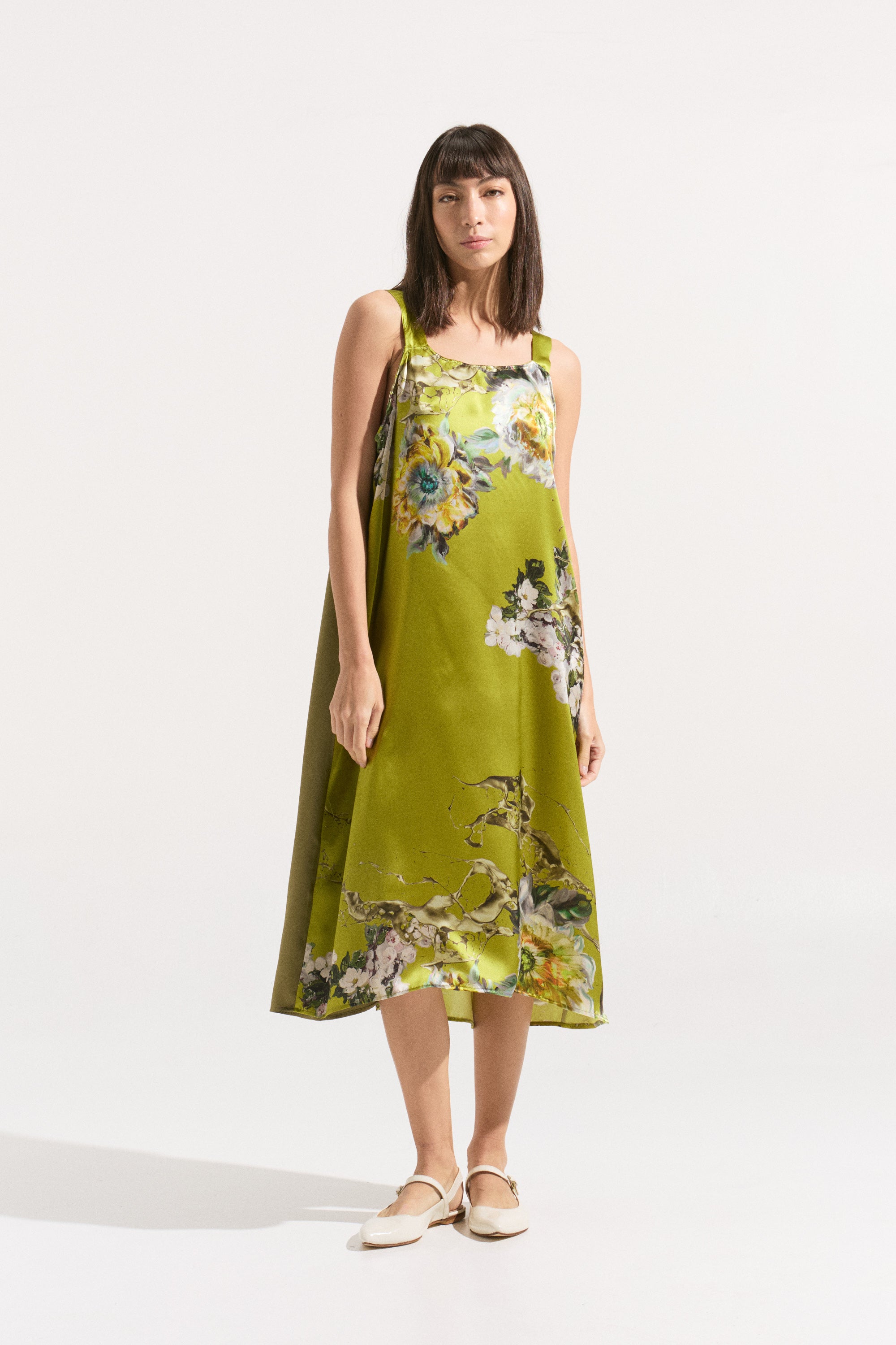 Vestido Lencero Midi de Seda Natural 