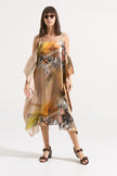 Vestido Kaftán “Atardecer Abstracto” – 100% seda natural