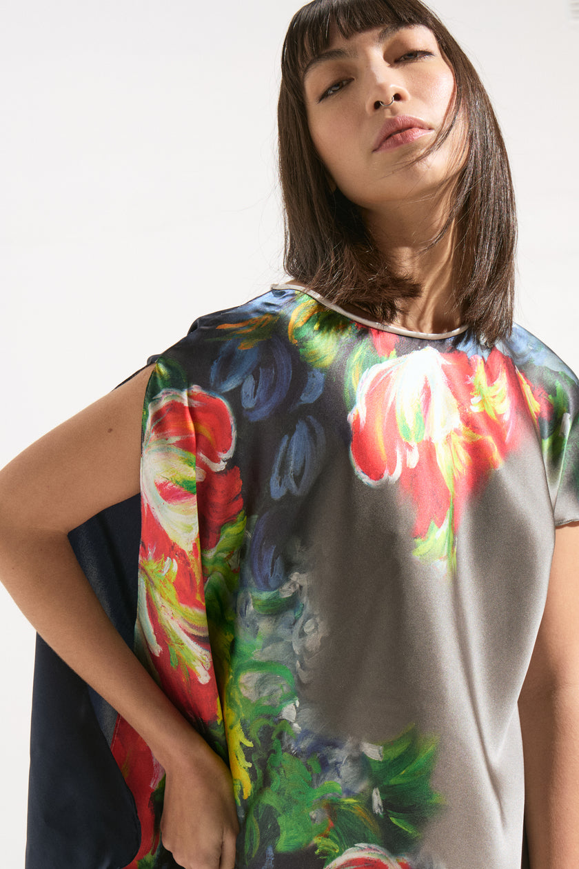 Túnica de Seda “Jardín en Niebla”