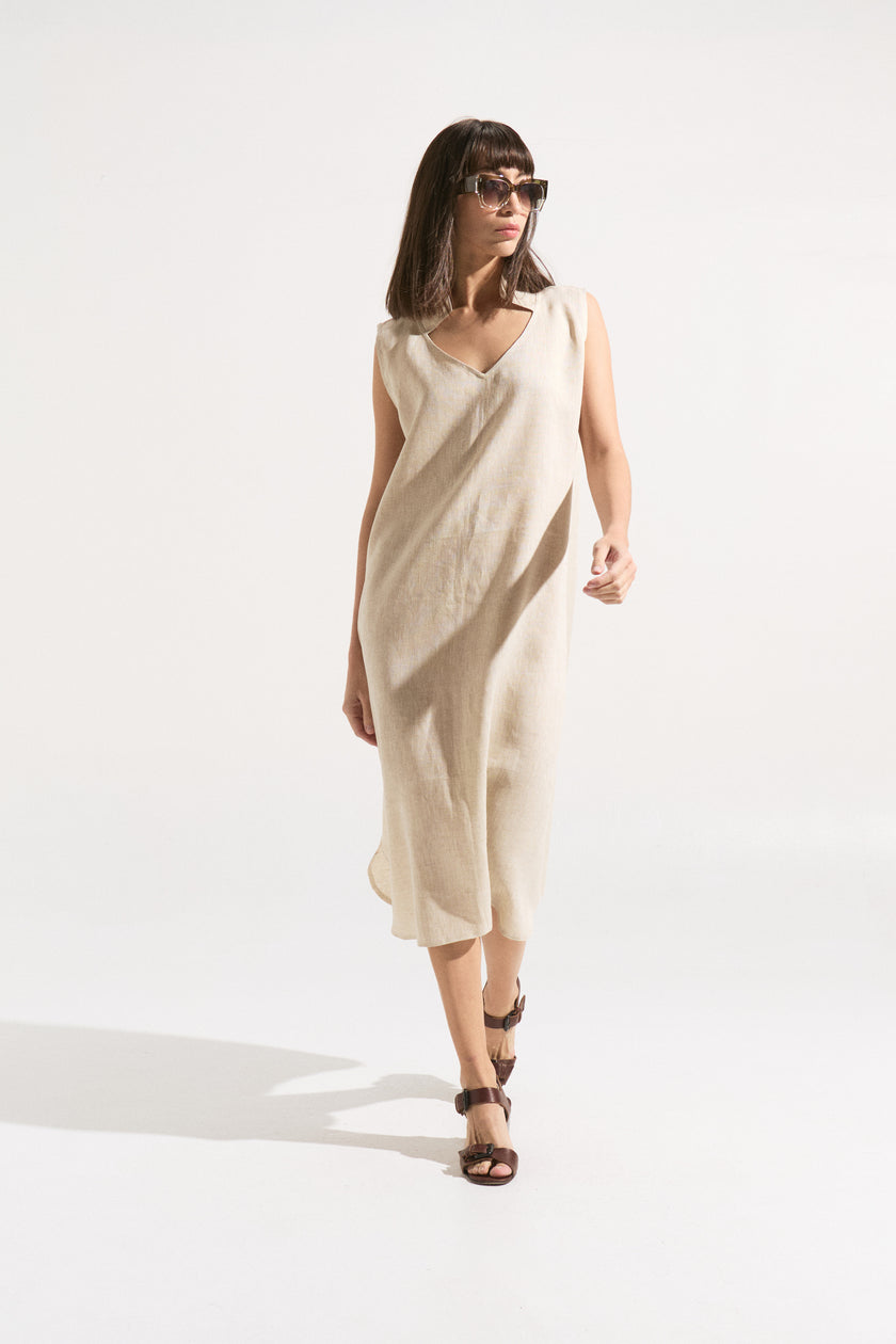 Vestido de Lino “Duna Natural”