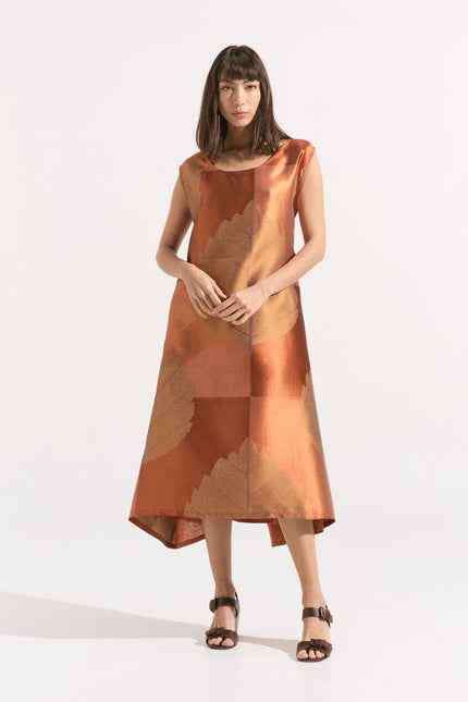 Vestido Seda & Lino “Hoja Terracota”