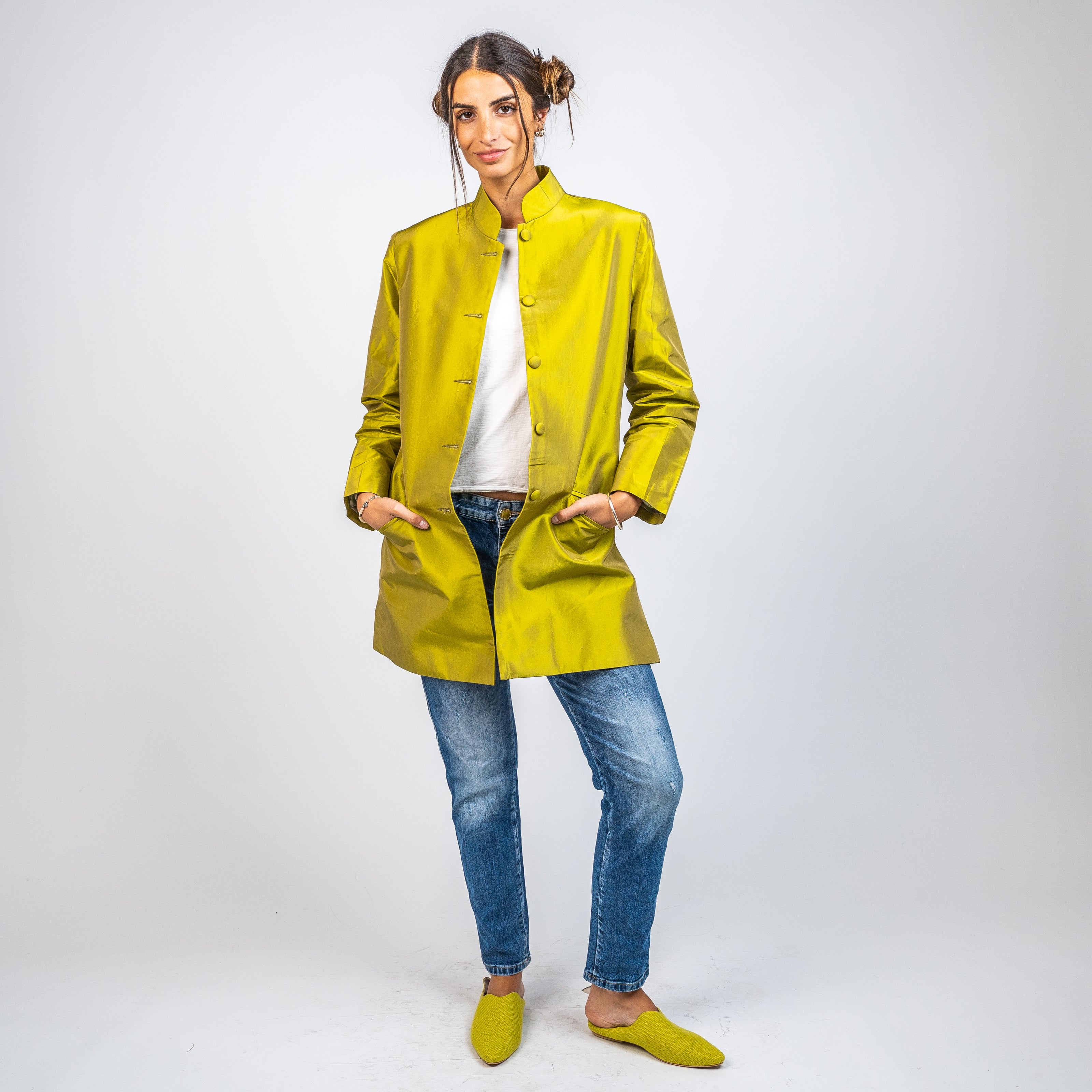 Kimono Largo 3/4 en Seda Natural