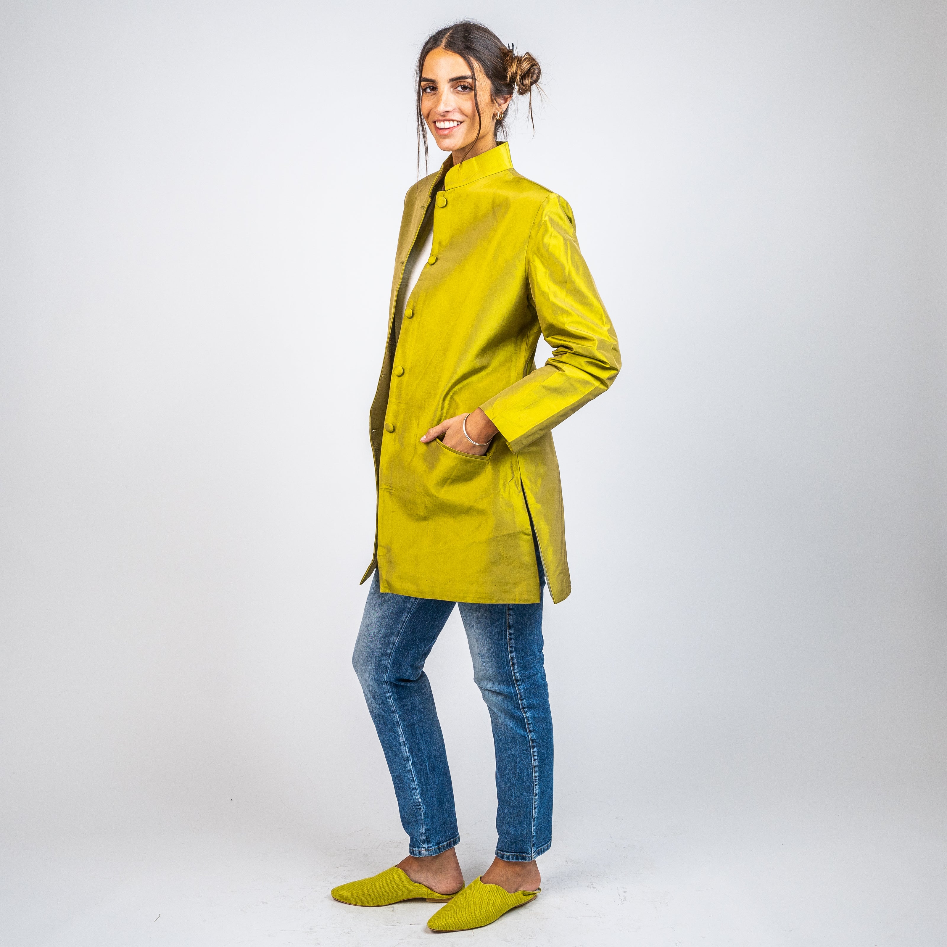 Kimono Largo 3/4 en Seda Natural