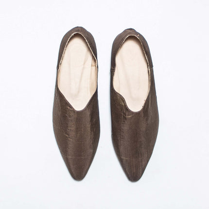 Babus en Shantung de Seda - Nogal