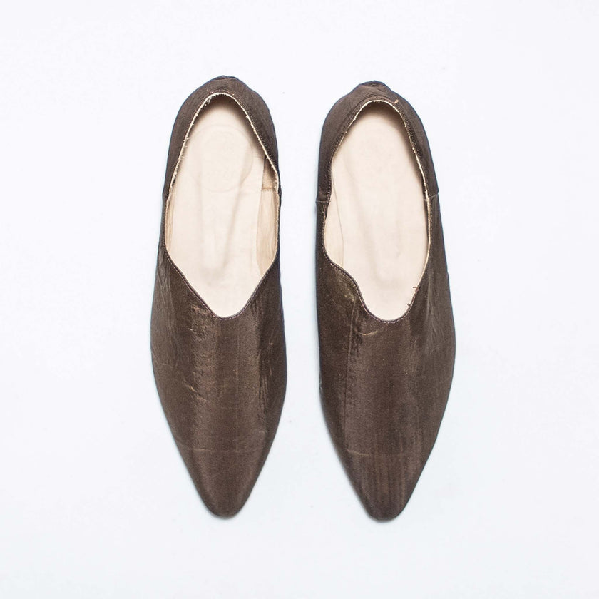 Babus en Shantung de Seda - Nogal