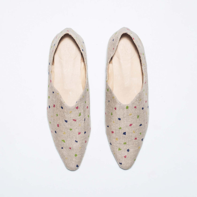 Babus Lino Beige con Pintitas - Beige Jaspe