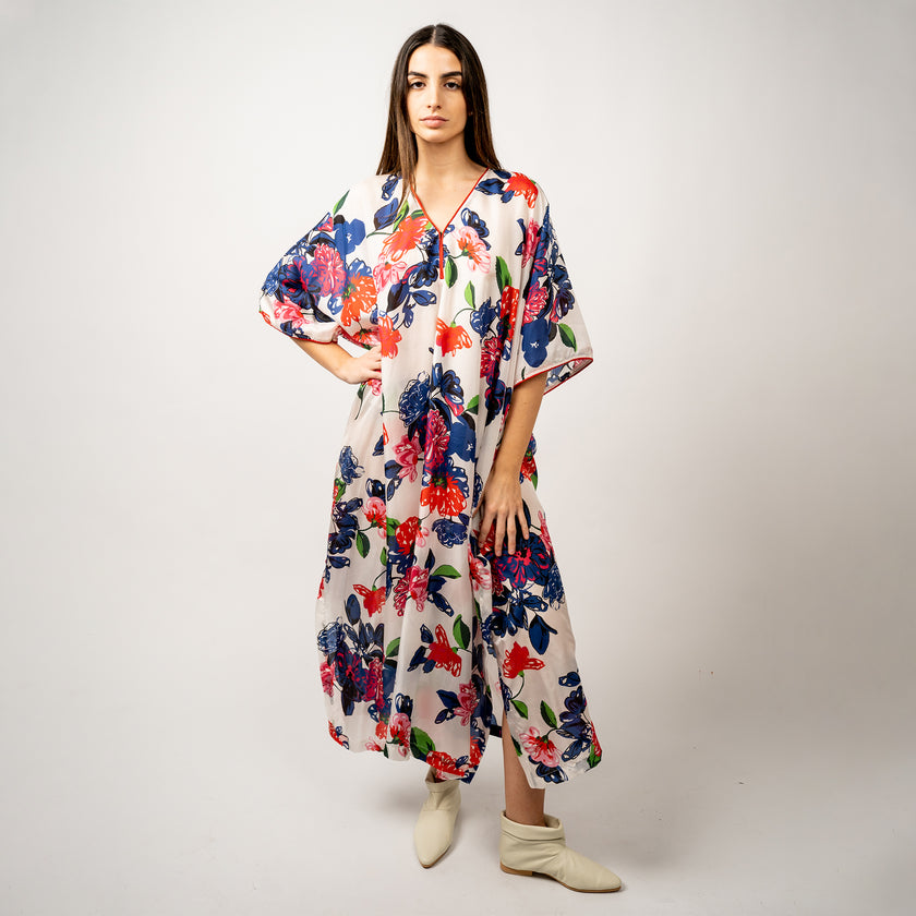 Túnica en Georgette de Seda Estampada