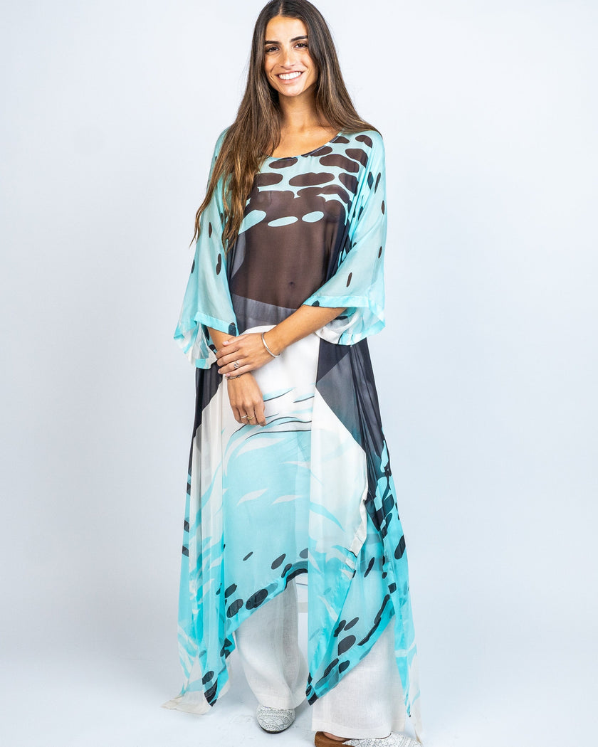 Túnica en Gasa de Seda Estampada