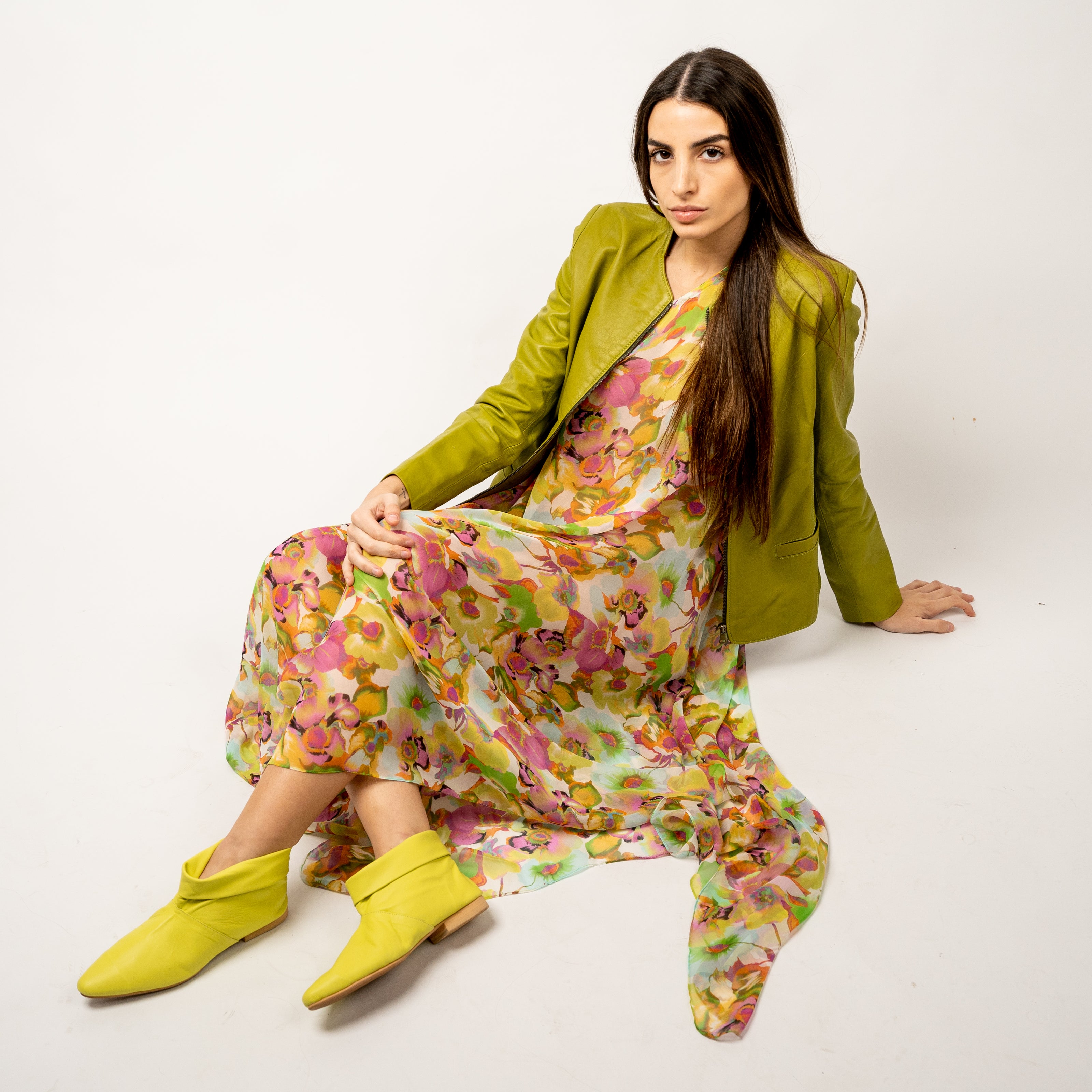 Túnica en Gasa de Seda Estampada