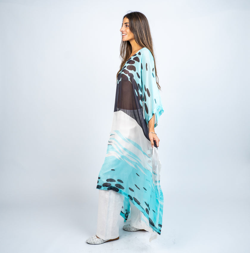 Túnica en Gasa de Seda Estampada