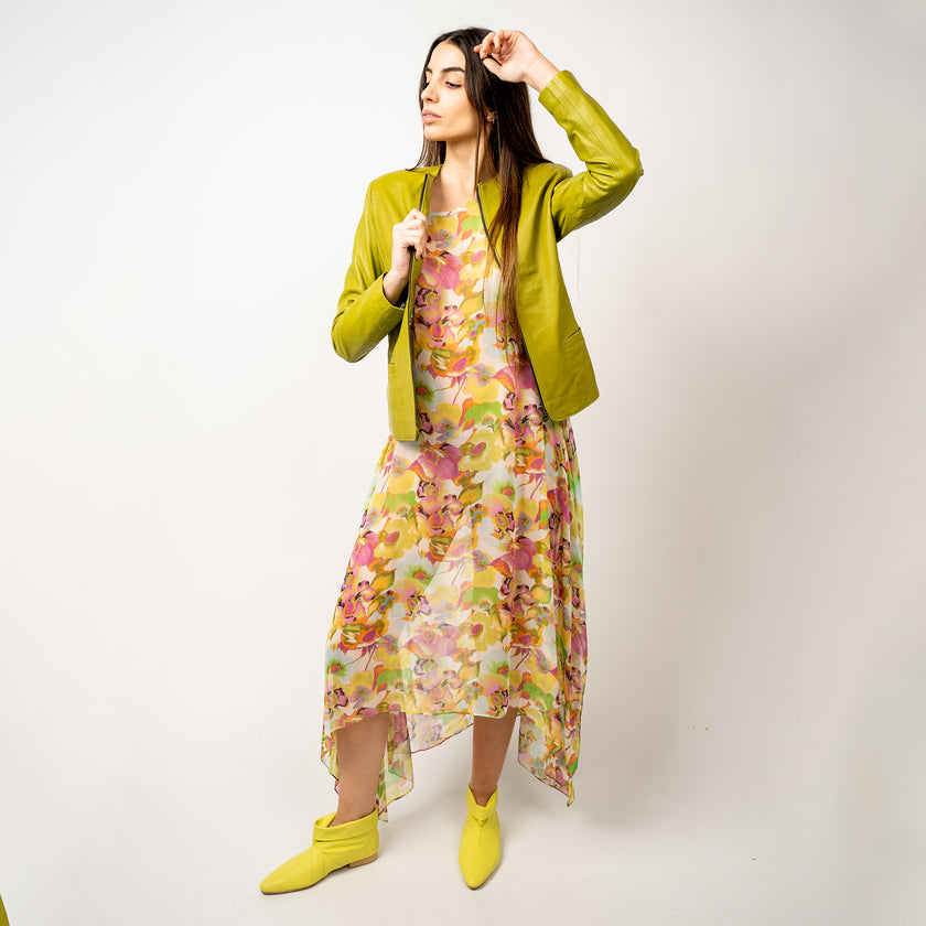 Túnica en Gasa de Seda Estampada