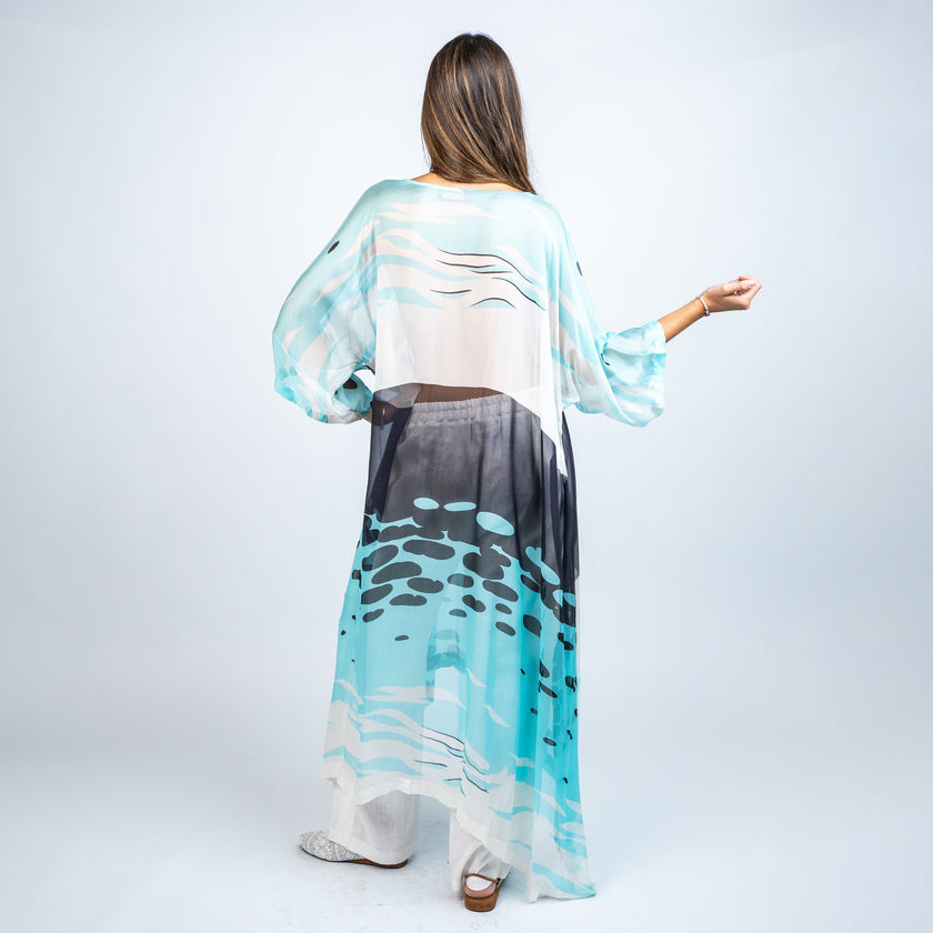 Túnica en Gasa de Seda Estampada