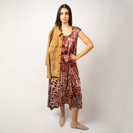 Tunica en Seda Natural Estampada