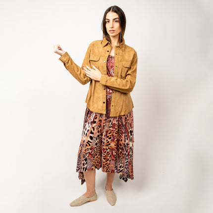 Tunica en Seda Natural Estampada