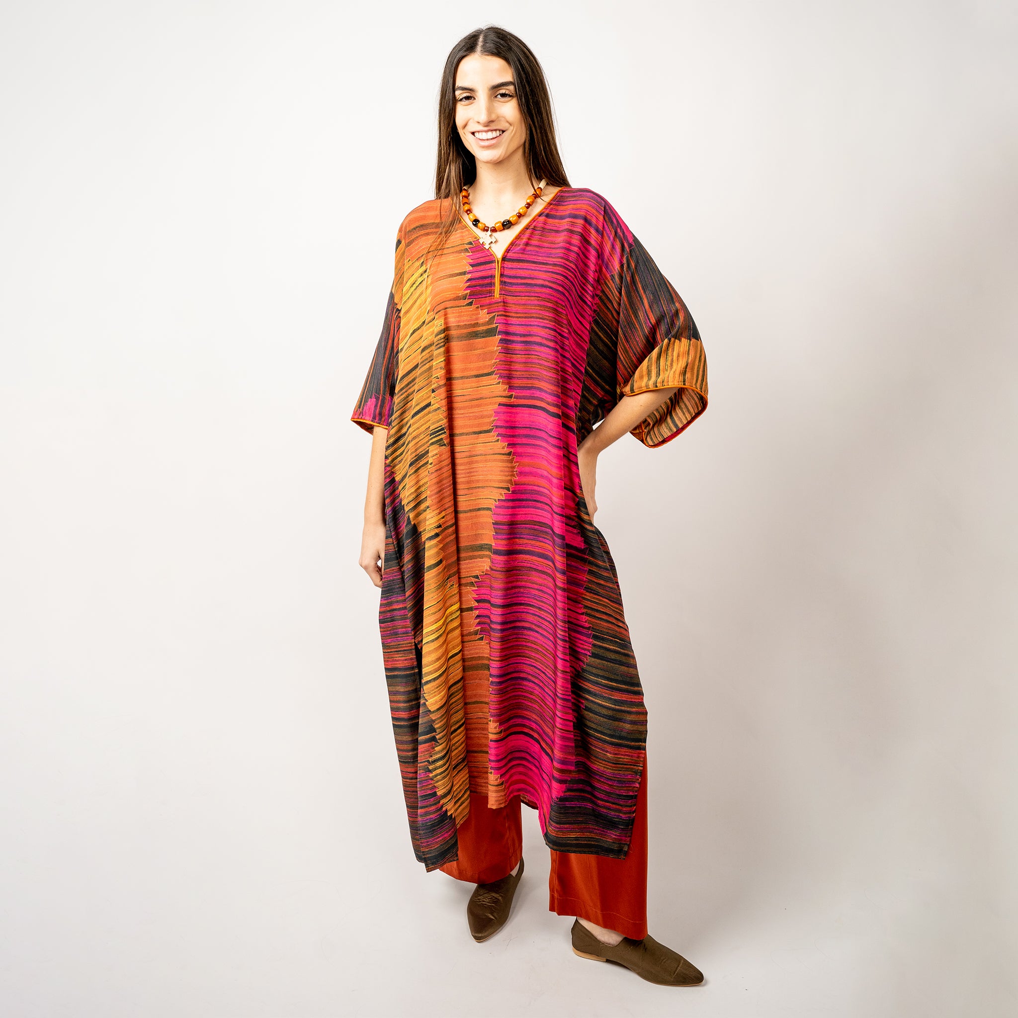 Túnica en Seda Natural Estampada