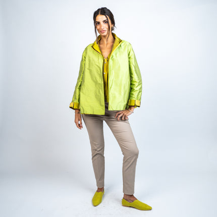 Chaqueta en Shantung de Seda Reversible