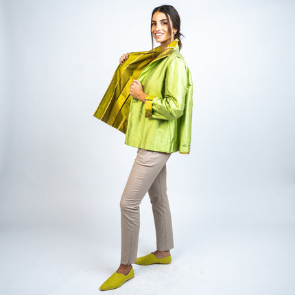 Chaqueta en Shantung de Seda Reversible