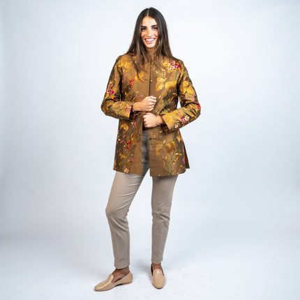 Blazer en Algodón y Seda Bordado