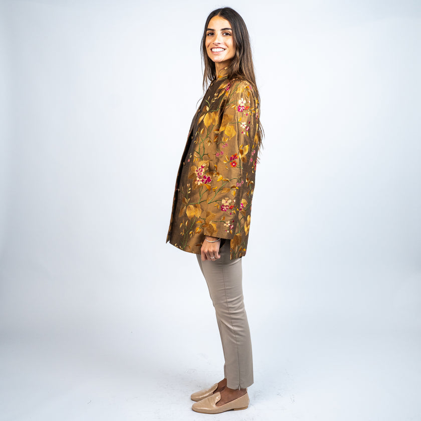 Blazer en Algodón y Seda Bordado