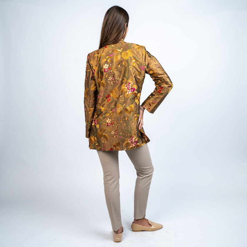 Blazer en Algodón y Seda Bordado