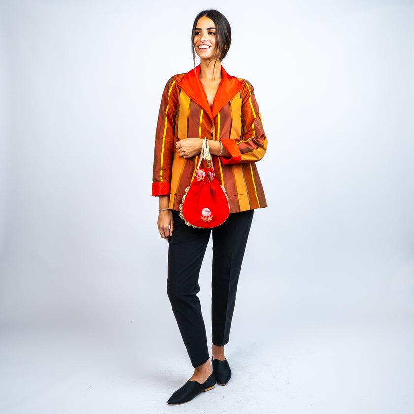 Chaqueta en Shatung de Seda Reversible