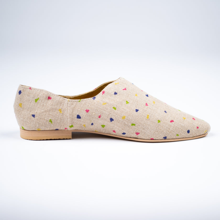 Babus Lino Beige con Pintitas - Beige Jaspe