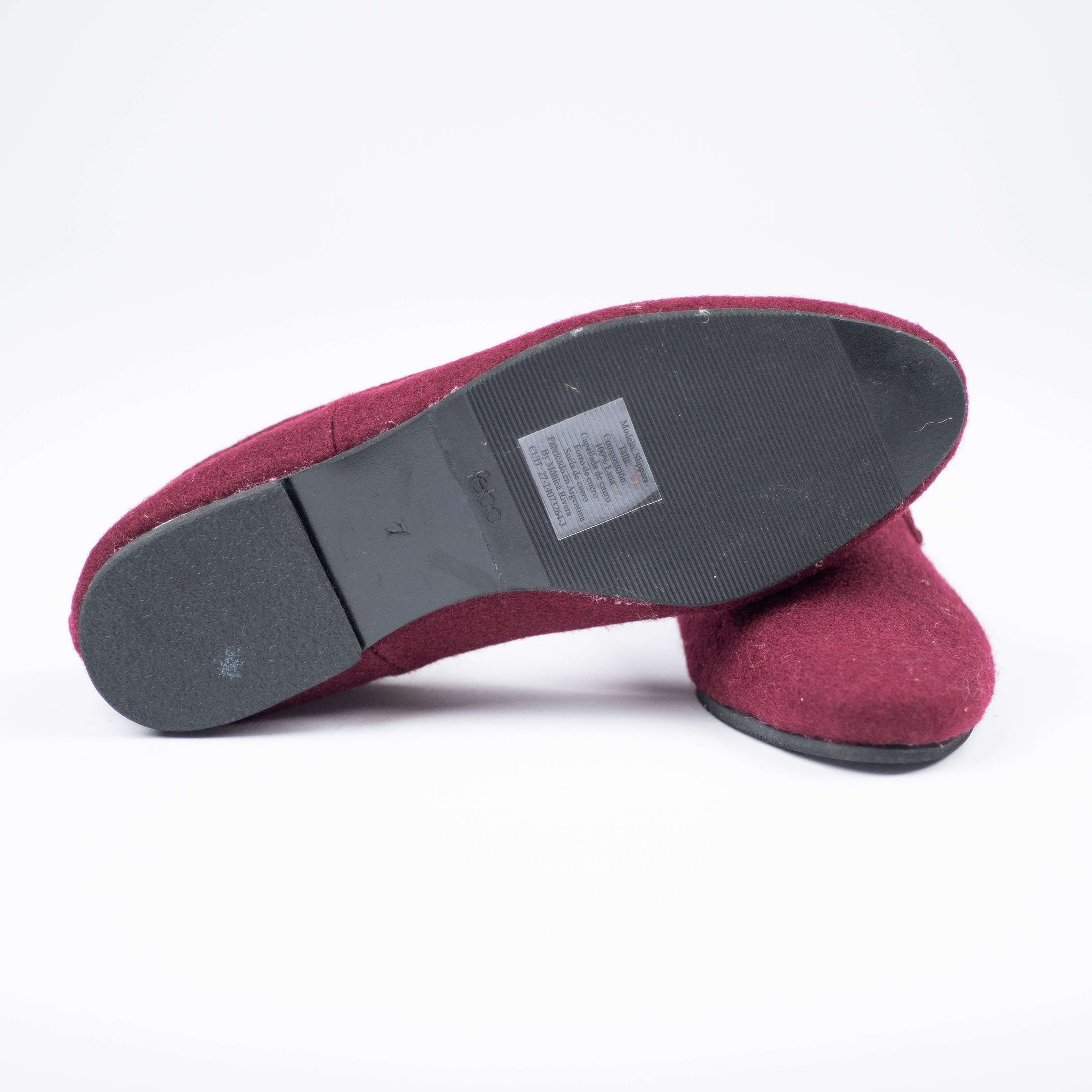 Slippers de Paño 100% Lana Granate