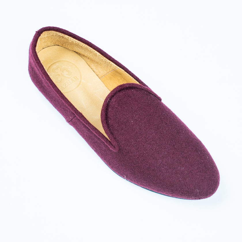 Slippers de Paño 100% Lana Granate