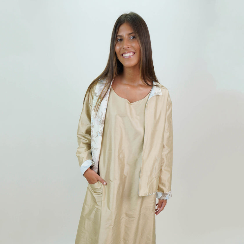 Vestido en Shantung de Seda