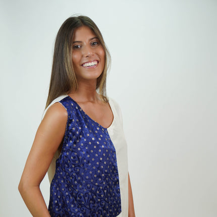 Vestido en Seda Natural con Recortes