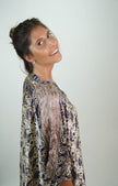 Túnica de Seda Natural Estampada