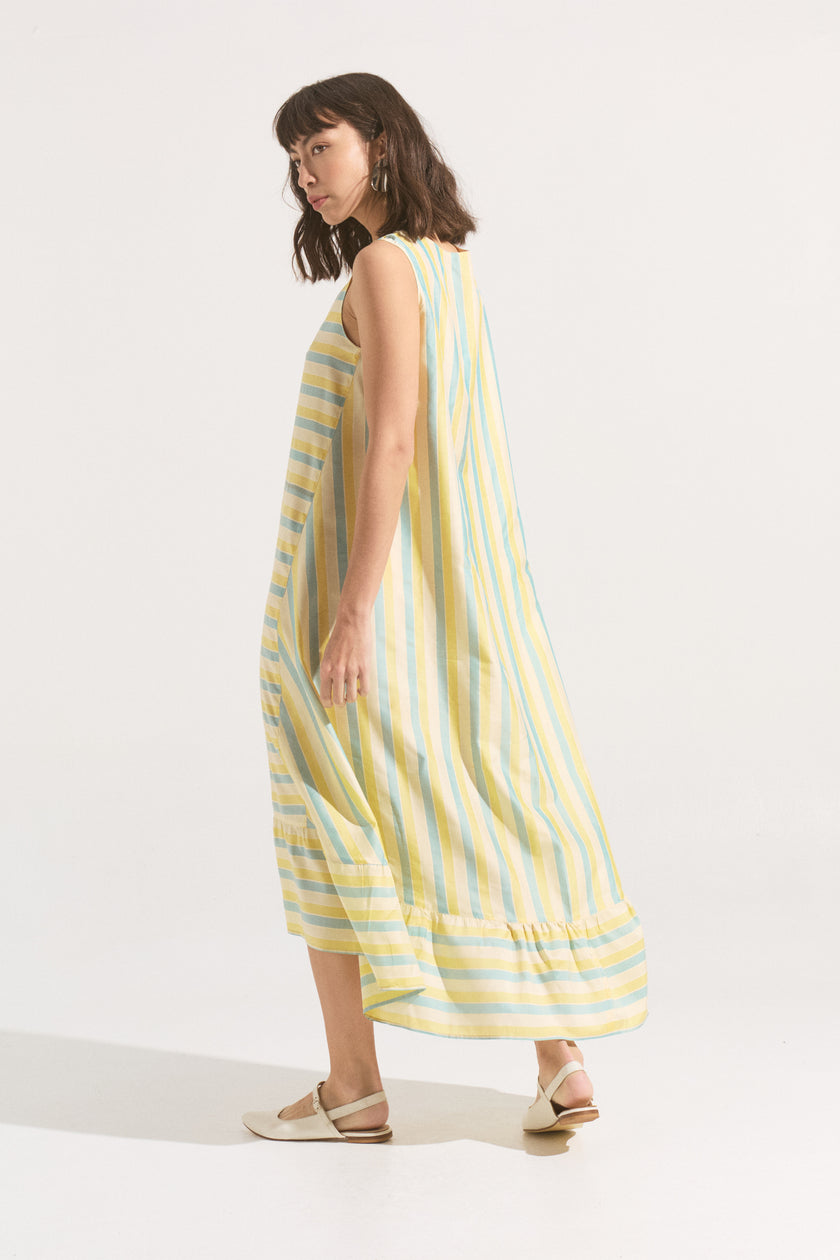 Vestido Algodón y Seda Sueño Mediterraneo